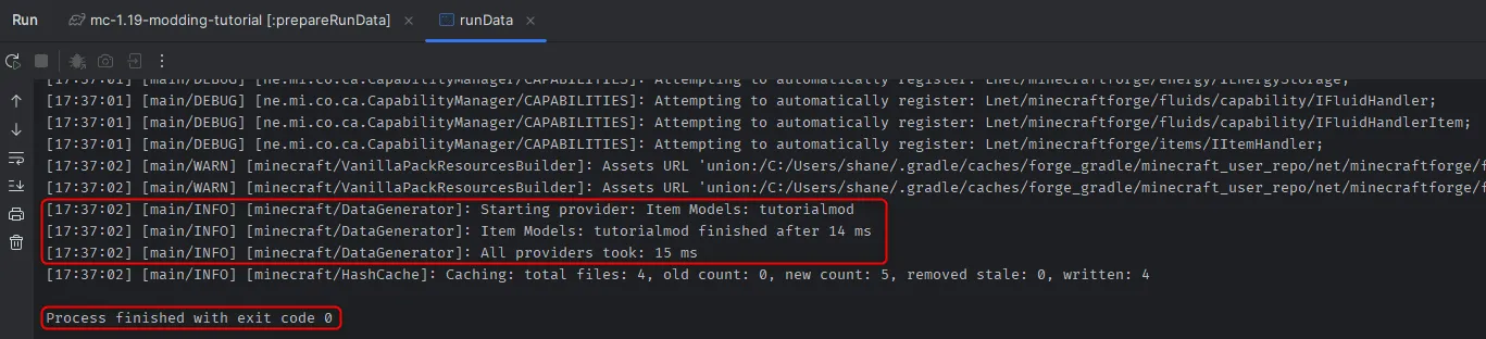 Data generation terminal output